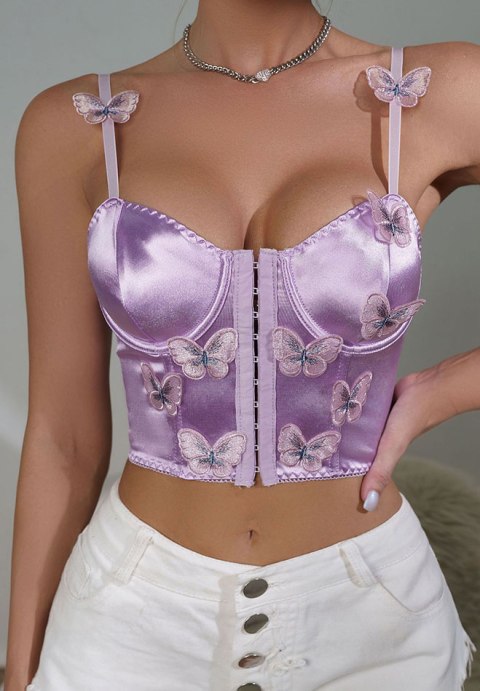Romantic Butterfly Embroidered Bustier