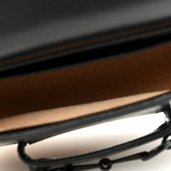 Gucci Horsebit 1955 Mini Black Calfskin Leather Web Stripe Crossbody Bag