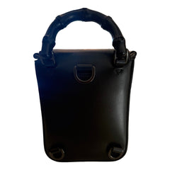 Gucci Bamboo 1947 Mini Black Leather Top Handle Crossbody Bag