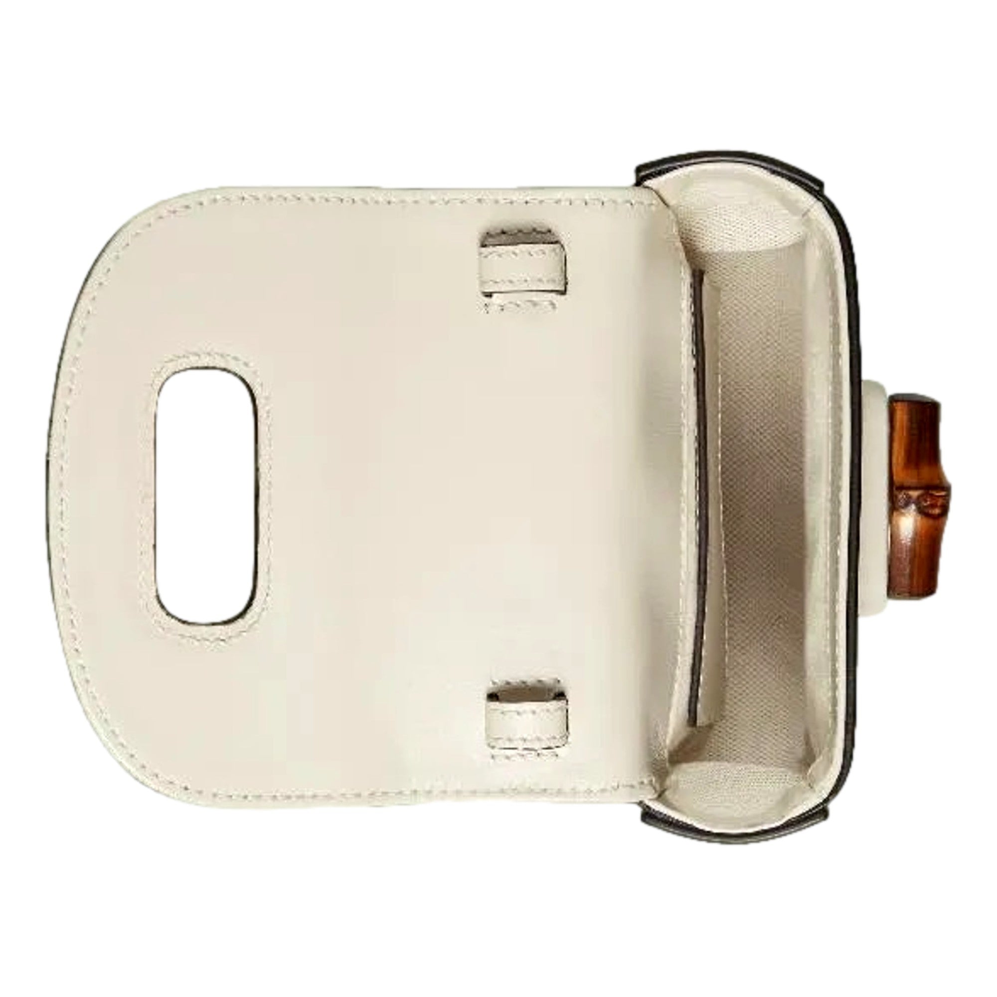 Gucci Bamboo 1947 Mini Cream Leather Top Handle Crossbody Bag
