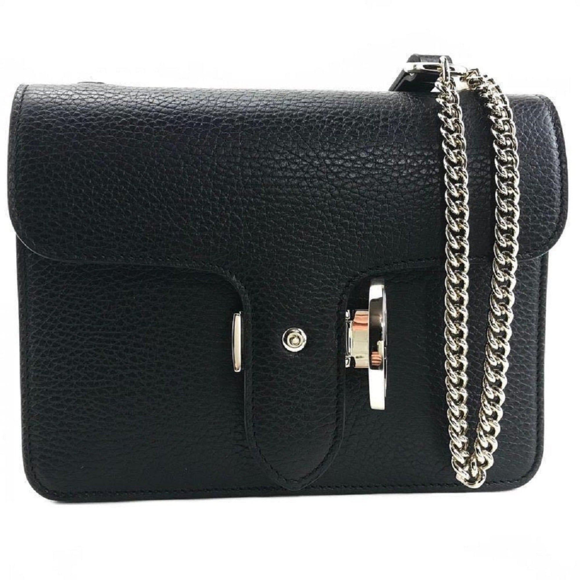 Gucci Icon GG Black Leather Small Crossbody Bag