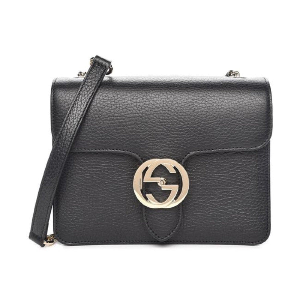 Gucci Icon GG Black Leather Small Crossbody Bag