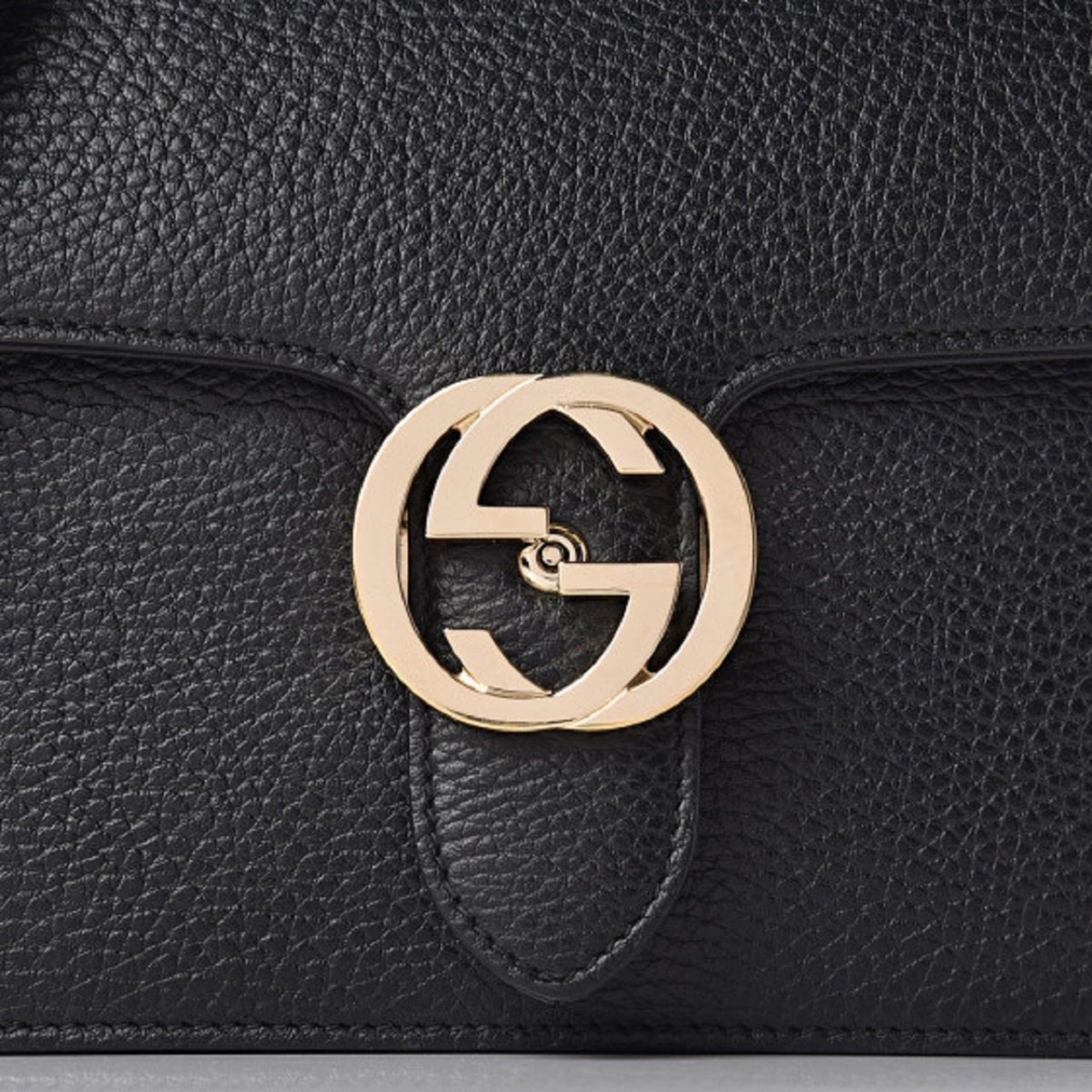 Gucci Icon GG Black Leather Small Crossbody Bag