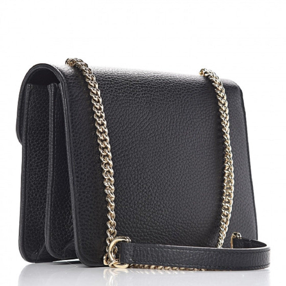 Gucci Icon GG Black Leather Small Crossbody Bag