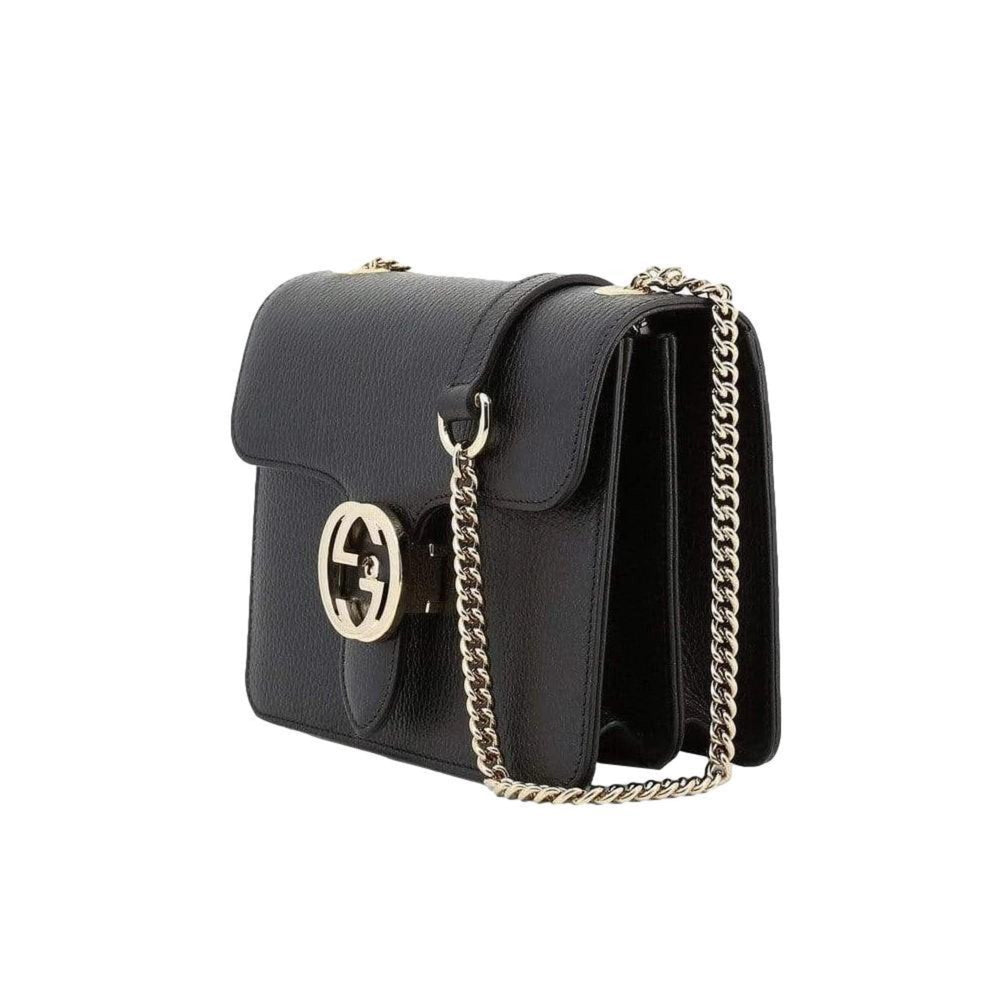Gucci Icon GG Black Leather Small Crossbody Bag