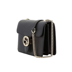 Gucci Icon GG Black Leather Small Crossbody Bag
