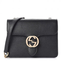 Gucci Icon GG Black Leather Small Crossbody Bag
