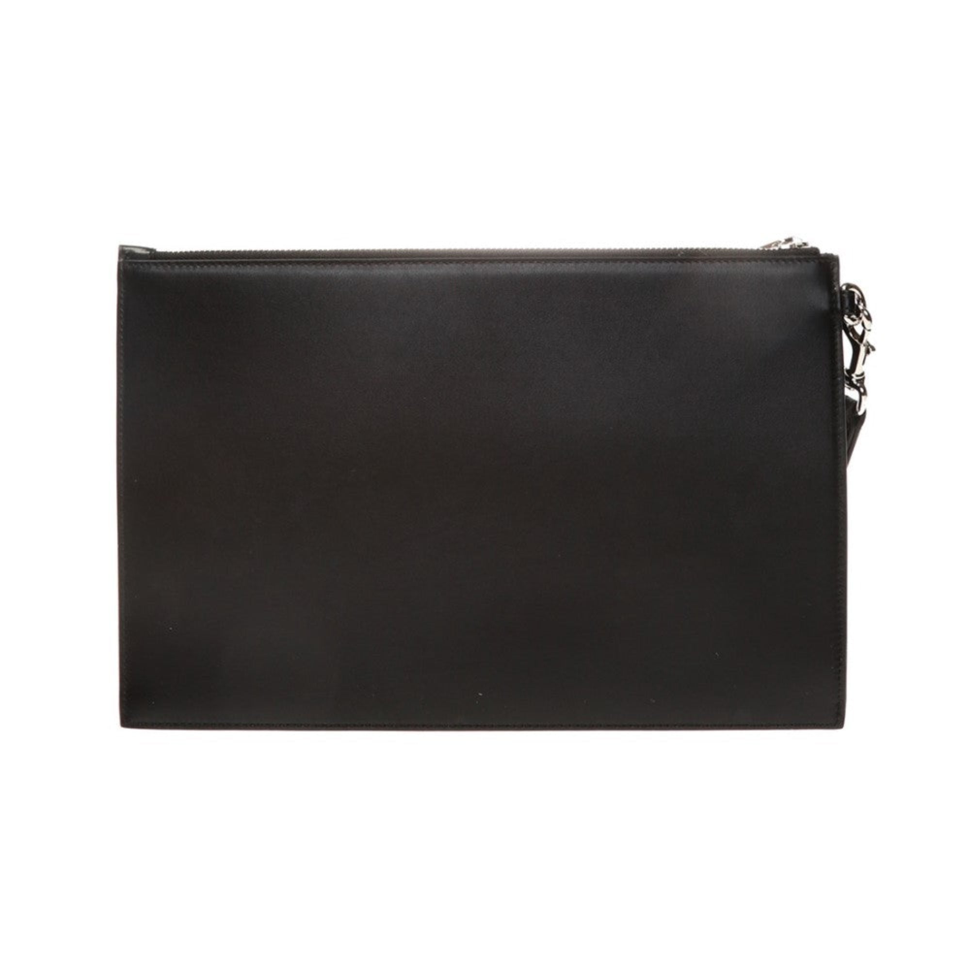 Gucci Blade Embroidered Black Leather Pouch Wristlet Clutch Bag