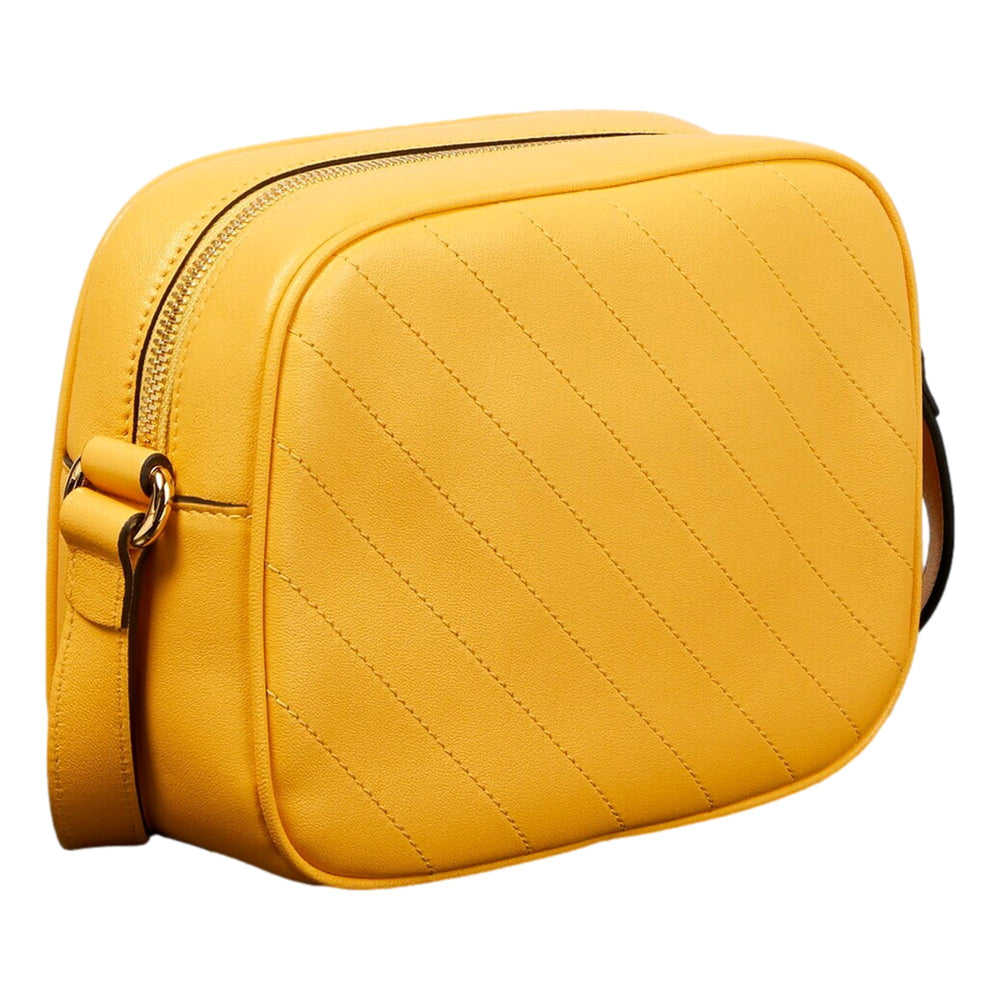 Gucci Blondie GG Patch Yellow Leather Camera Crossbody Bag Diagonal Stitching