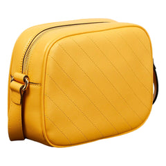 Gucci Blondie GG Patch Yellow Leather Camera Crossbody Bag Diagonal Stitching