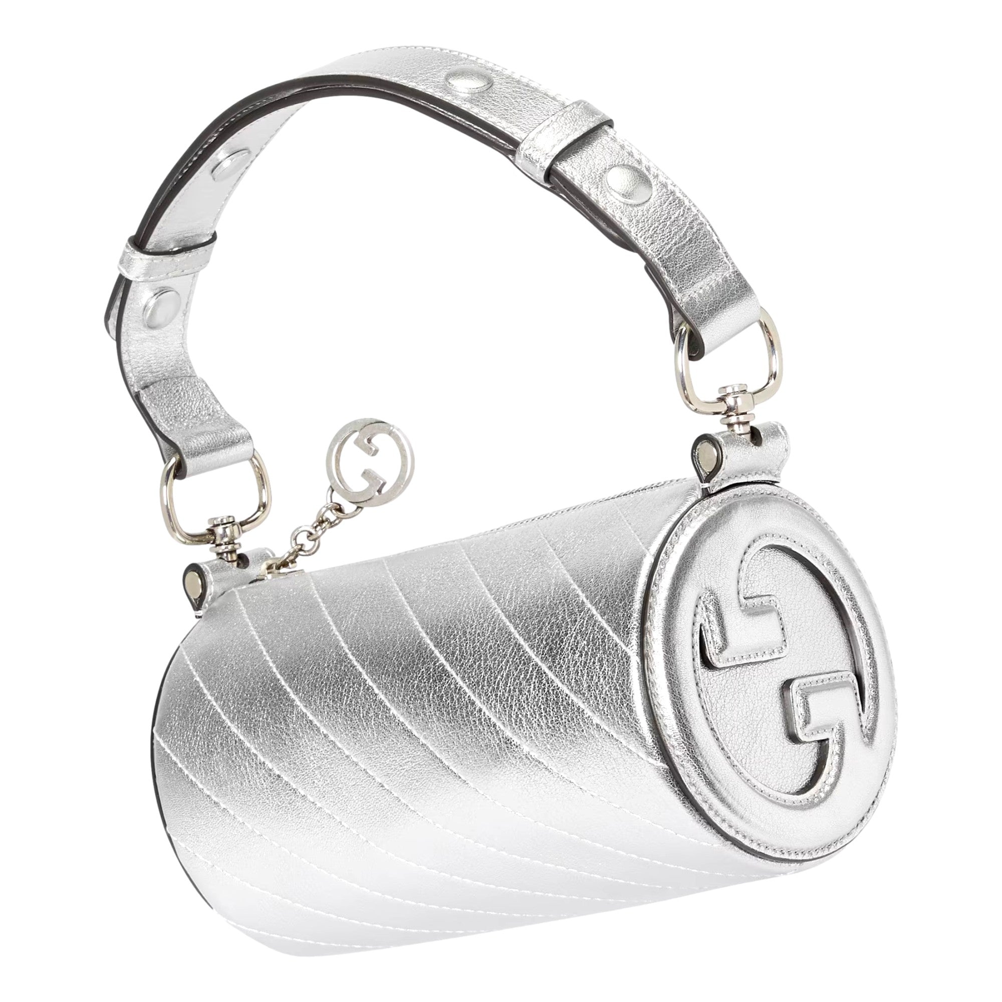 Gucci Blondie Mini Shoulder Bag in Metallic Silver Leather