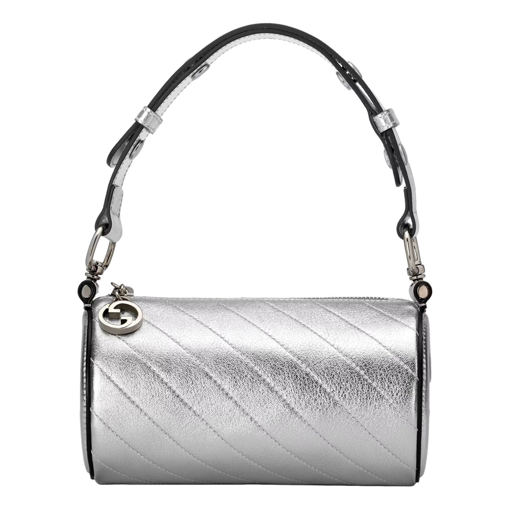 Gucci Blondie Mini Shoulder Bag in Metallic Silver Leather