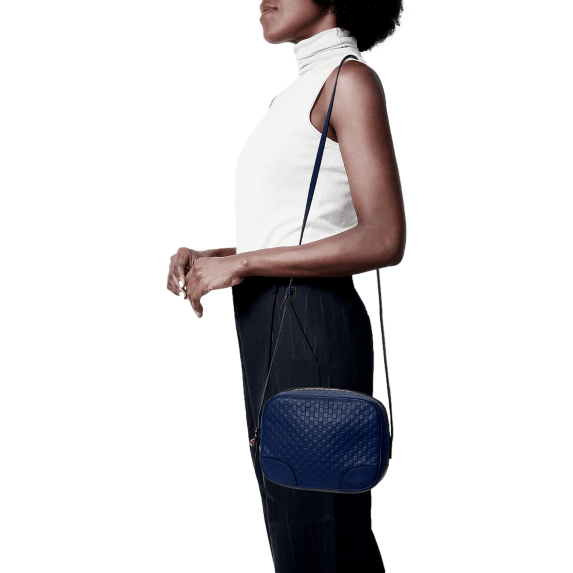 Gucci Bree Microguccissima Leather Crossbody Bag Caspian Blue
