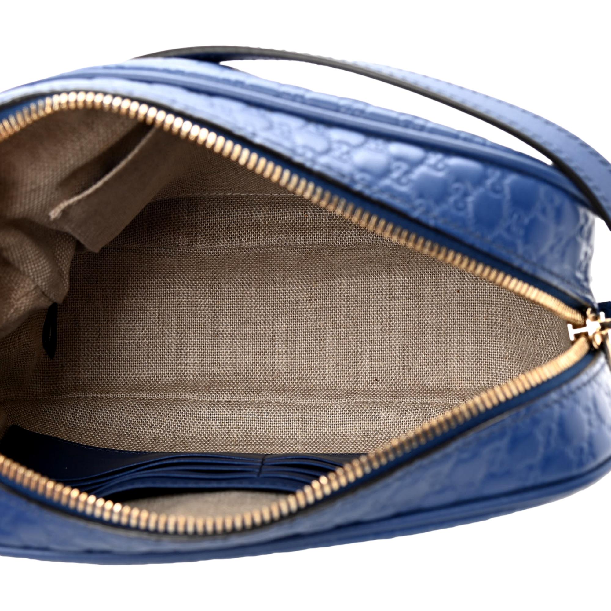 Gucci Bree Microguccissima Leather Crossbody Bag Caspian Blue