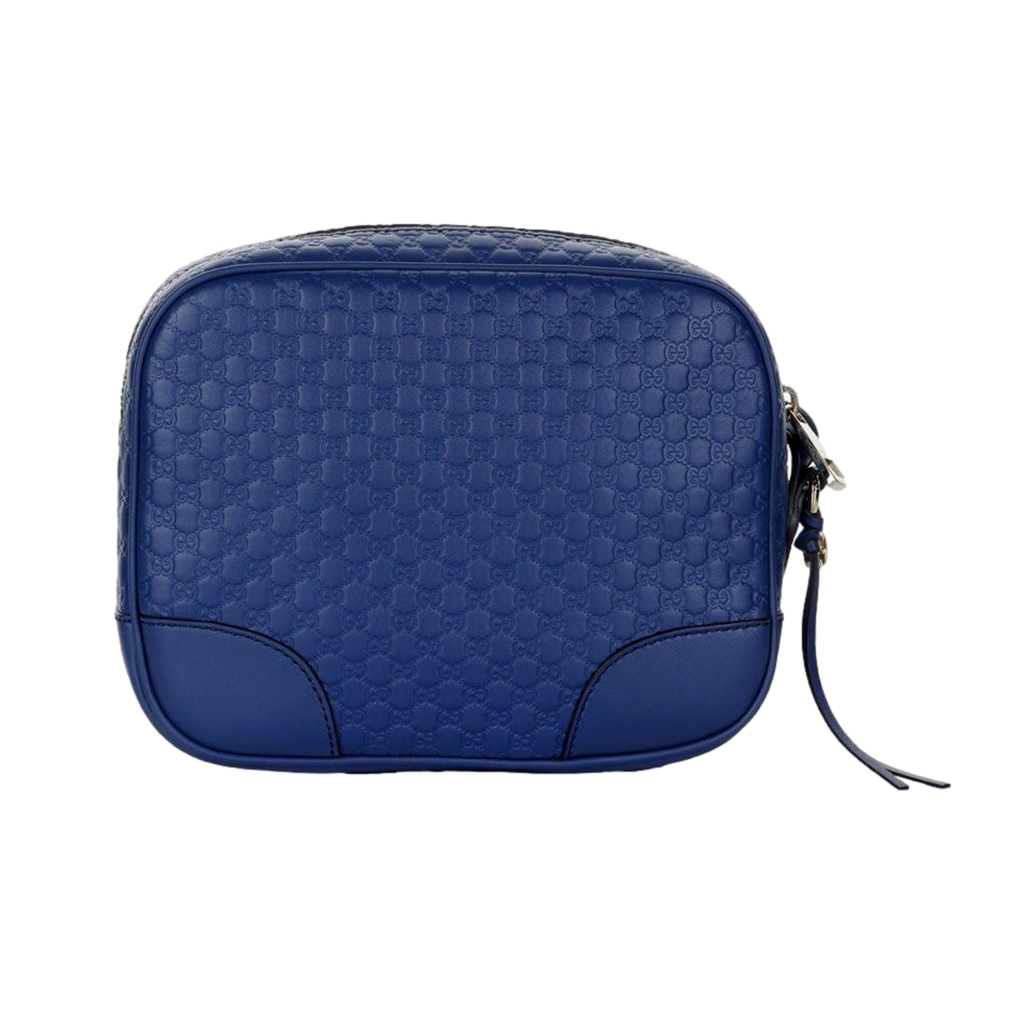 Gucci Bree Microguccissima Leather Crossbody Bag Caspian Blue
