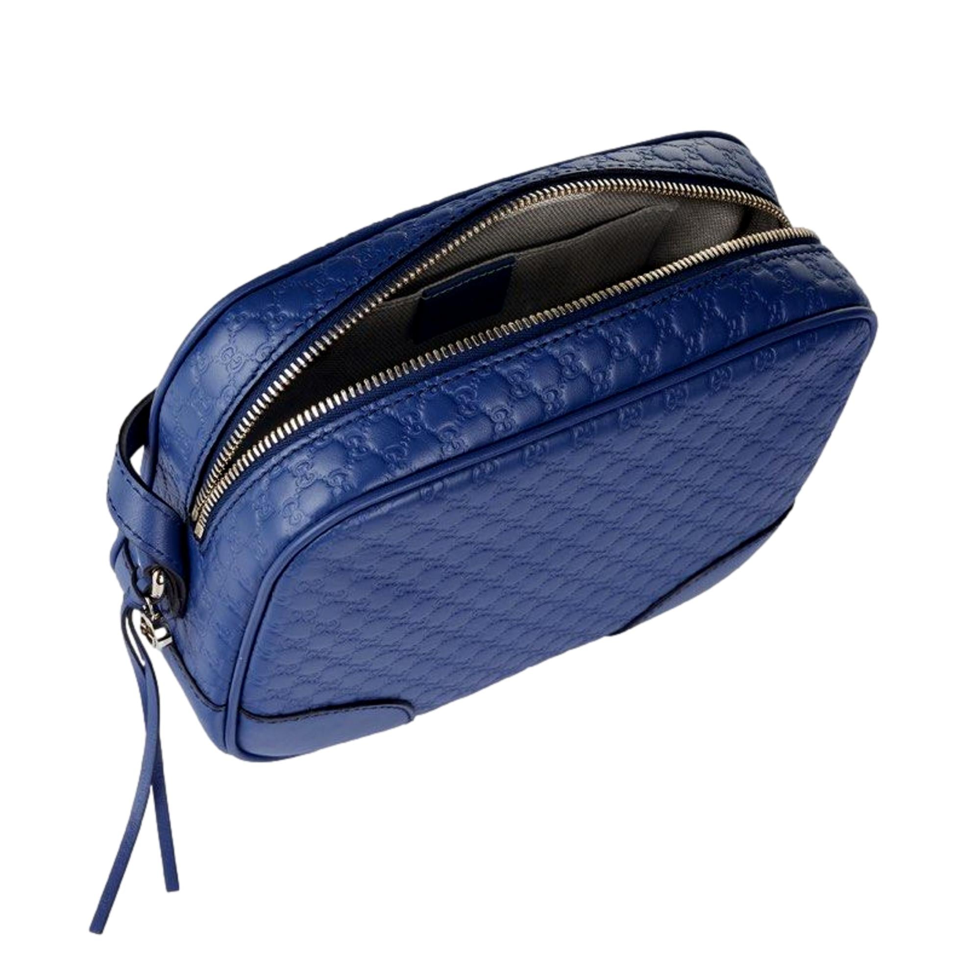Gucci Bree Microguccissima Leather Crossbody Bag Caspian Blue