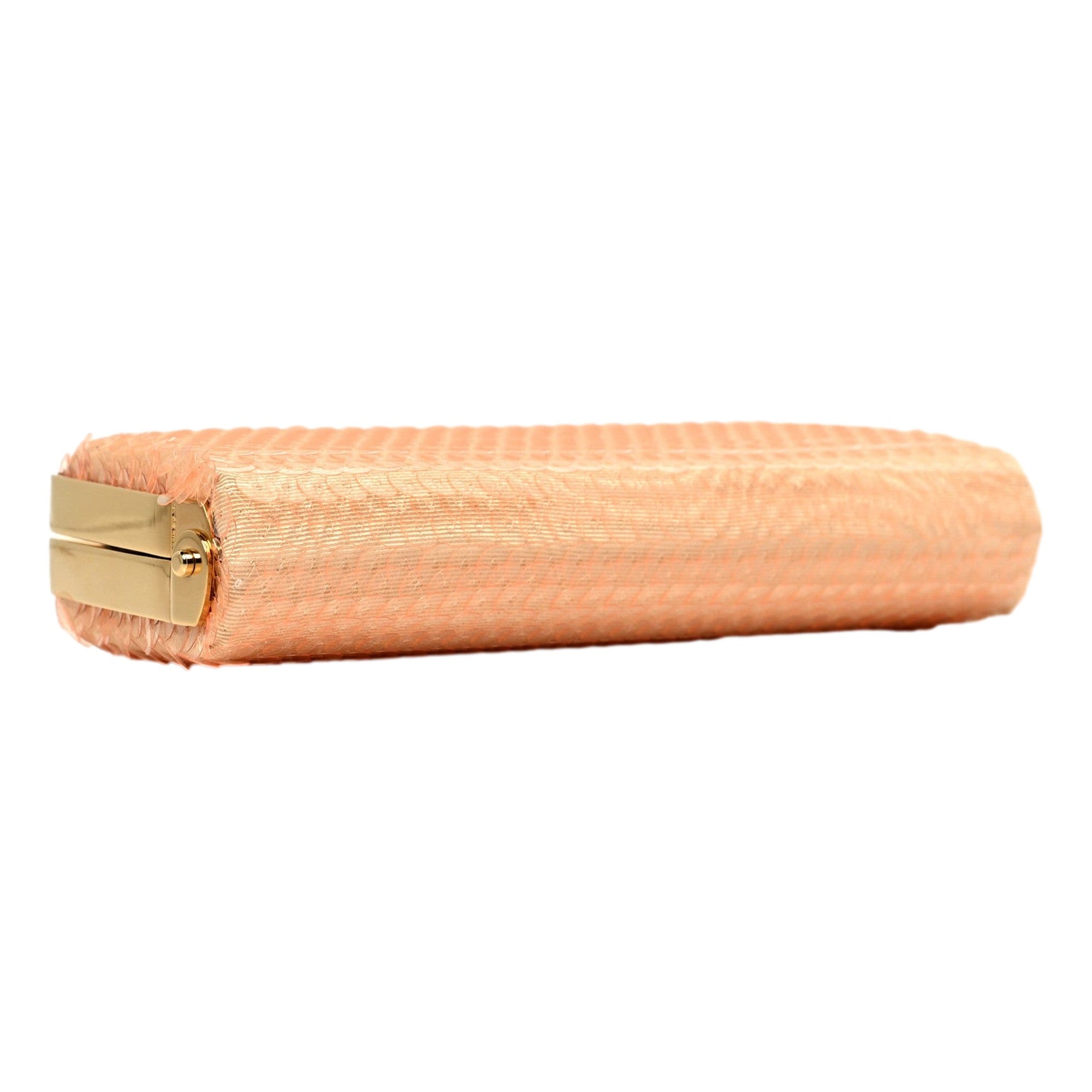Gucci Broadway Small Sequin Moire Clutch Crossbody Peach Light Pink