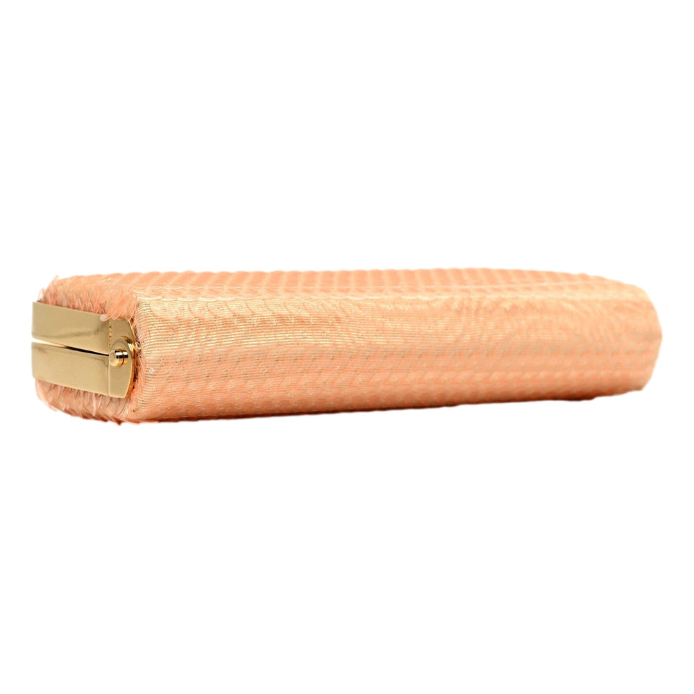 Gucci Broadway Small Sequin Moire Clutch Crossbody Peach Light Pink