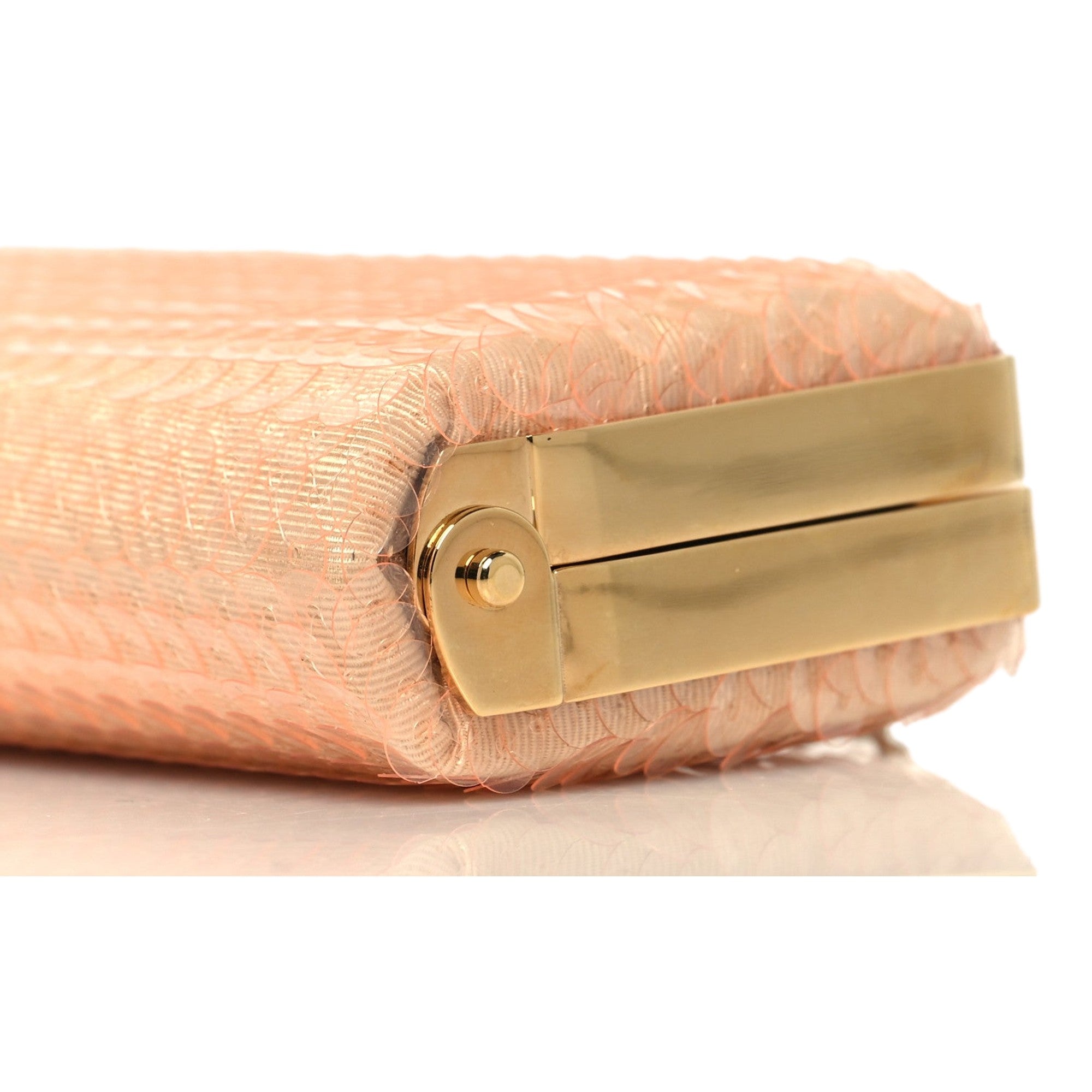 Gucci Broadway Small Sequin Moire Clutch Crossbody Peach Light Pink