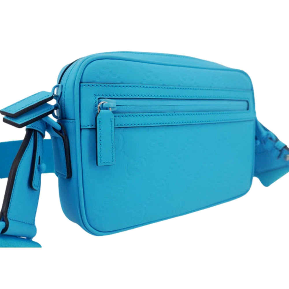 Gucci GG Rubber Effect Crossbody Bag in Blue