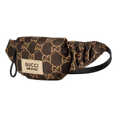 Gucci GG Ripstop Waist Bag Beige Brown Recycled Fabric Belt Bag