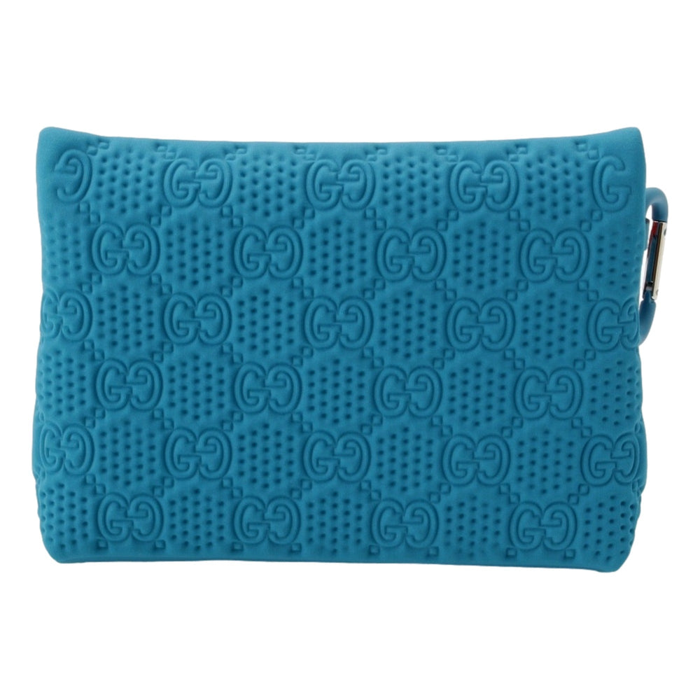 Gucci GG Scuba Neon Blue Small Clutch Pouch Bag