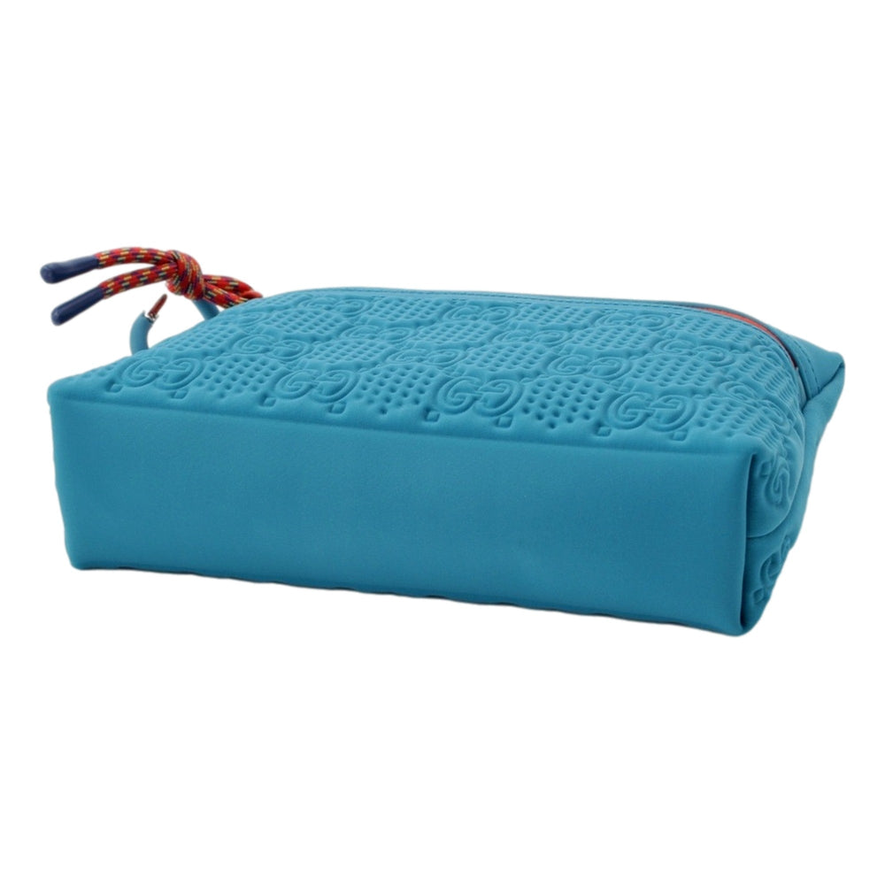 Gucci GG Scuba Neon Blue Small Clutch Pouch Bag