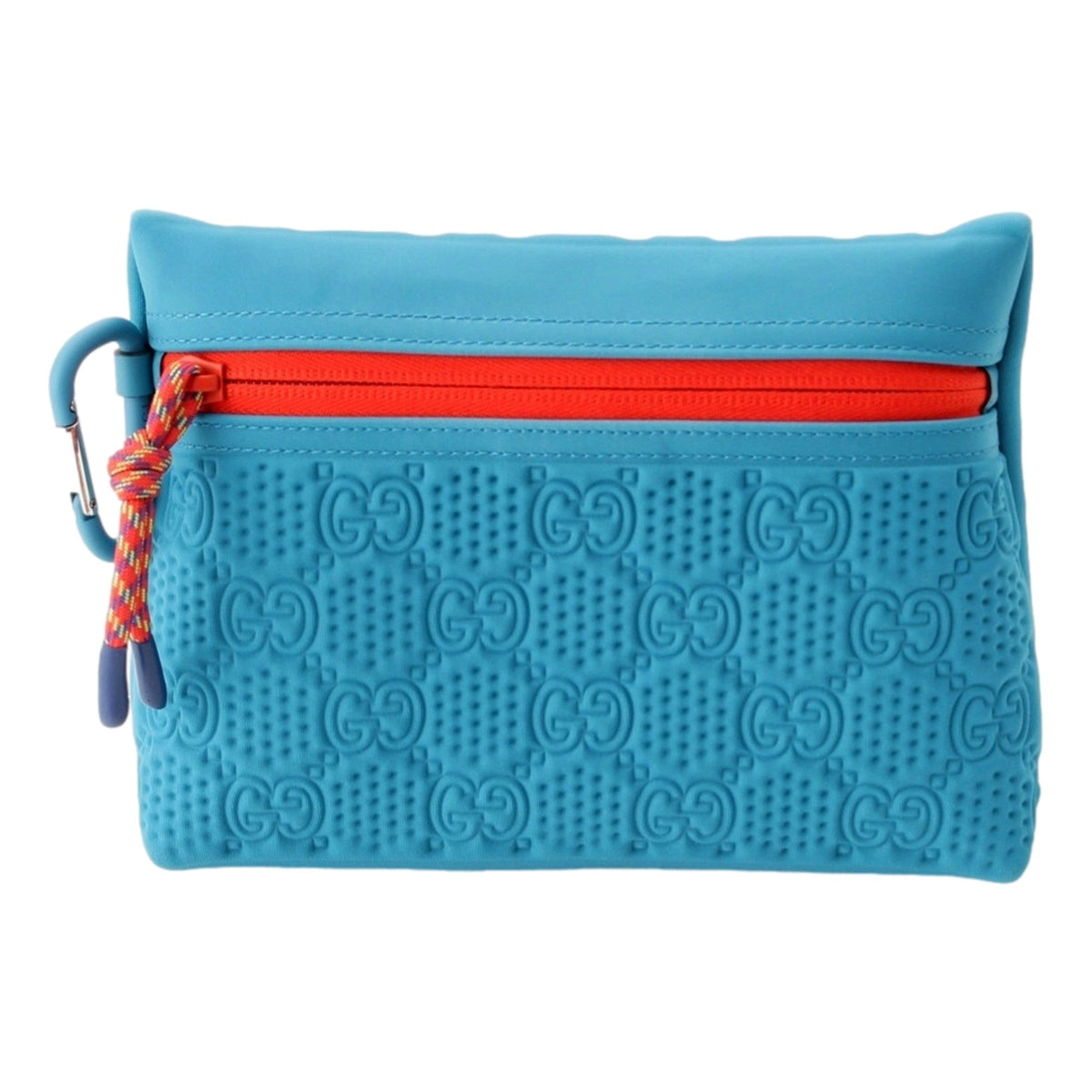 Gucci GG Scuba Neon Blue Small Clutch Pouch Bag