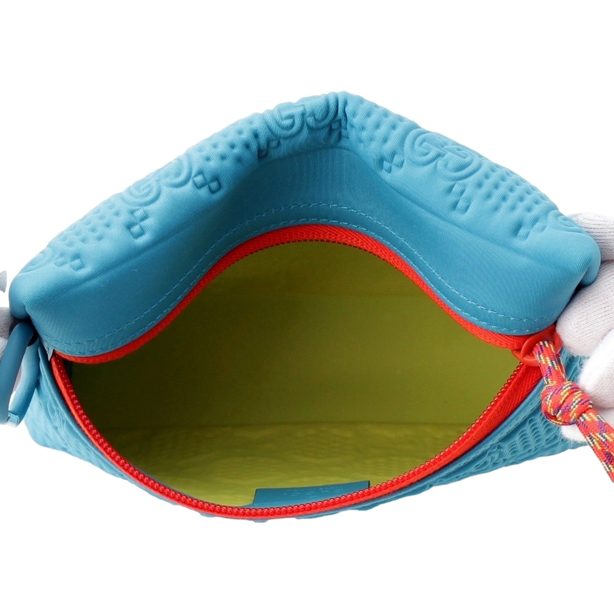 Gucci GG Scuba Neon Blue Small Clutch Pouch Bag