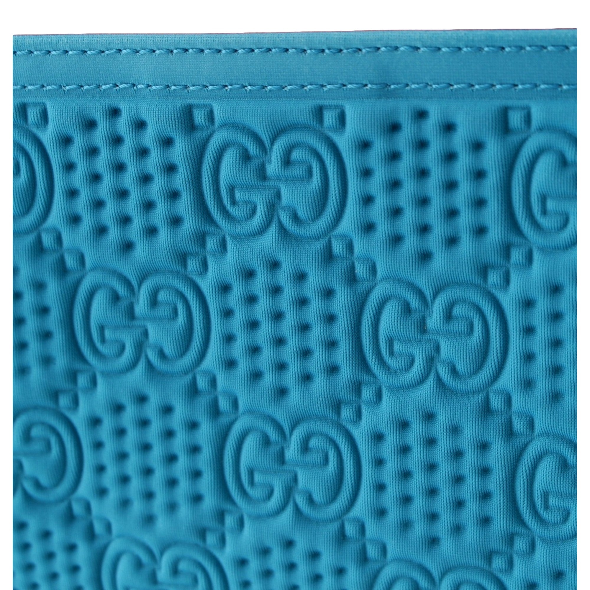 Gucci GG Scuba Neon Blue Small Clutch Pouch Bag