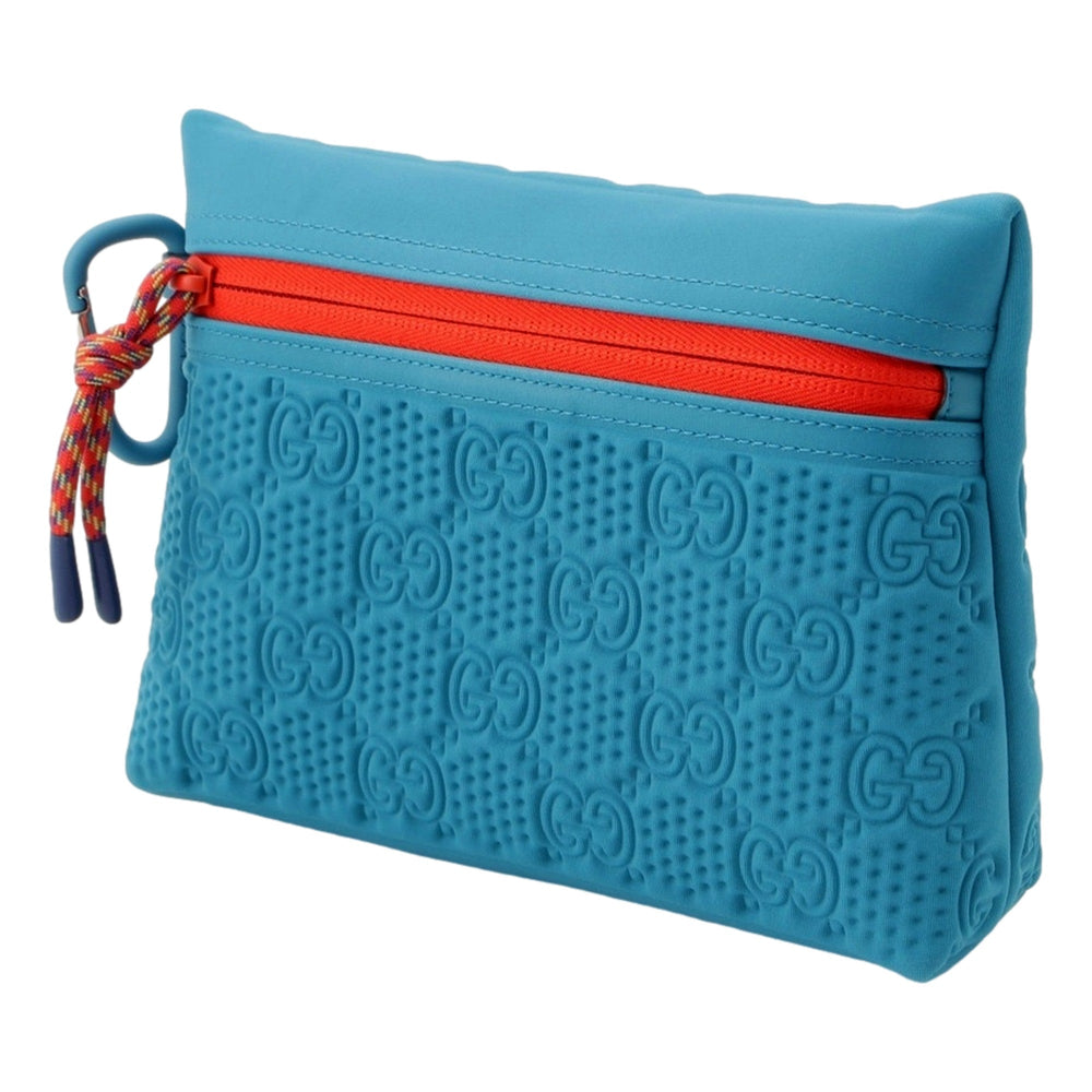 Gucci GG Scuba Neon Blue Small Clutch Pouch Bag