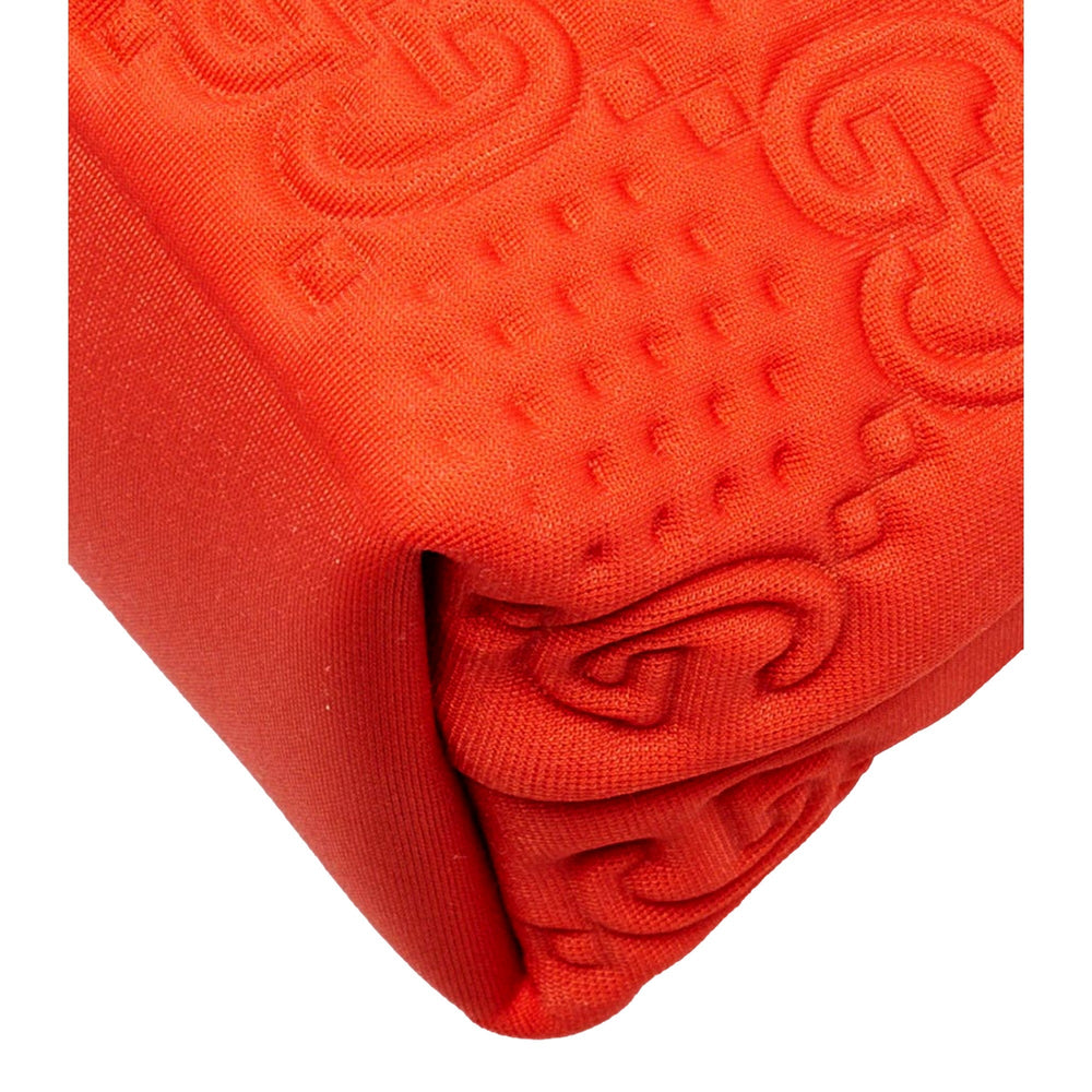 Gucci GG Scuba Neon Orange Rubber-Effect Small Clutch Pouch Bag