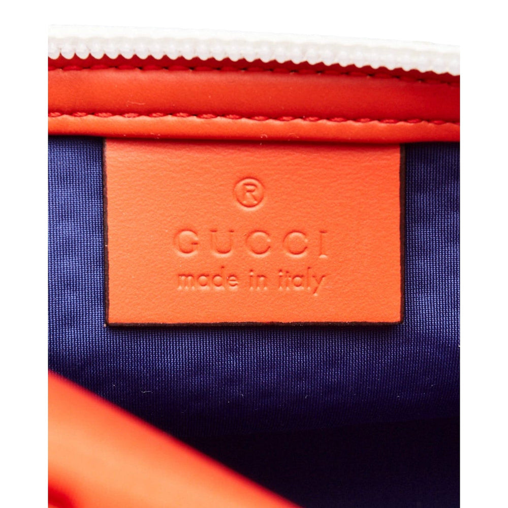 Gucci GG Scuba Neon Orange Rubber-Effect Small Clutch Pouch Bag