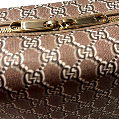 Gucci GG Shadow Beige Brown Large Cosmetic Pouch