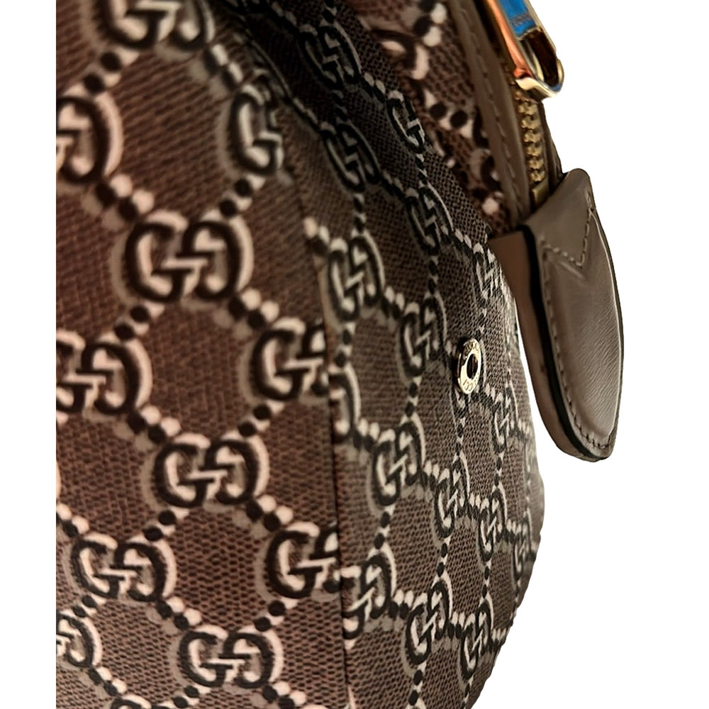 Gucci GG Shadow Beige Brown Large Cosmetic Pouch