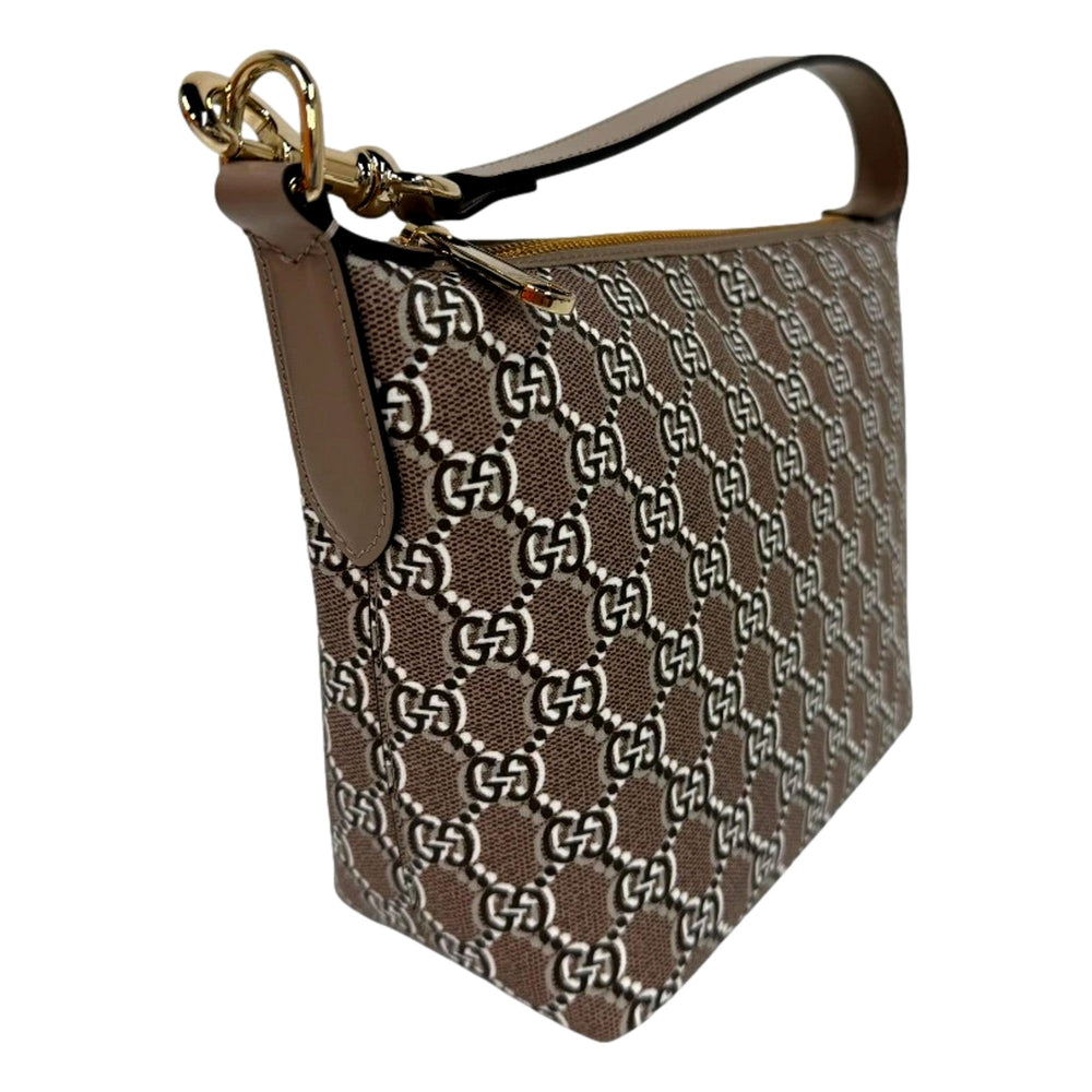 Gucci GG Shadow Monogram Canvas Beige Black Shoulder Bag