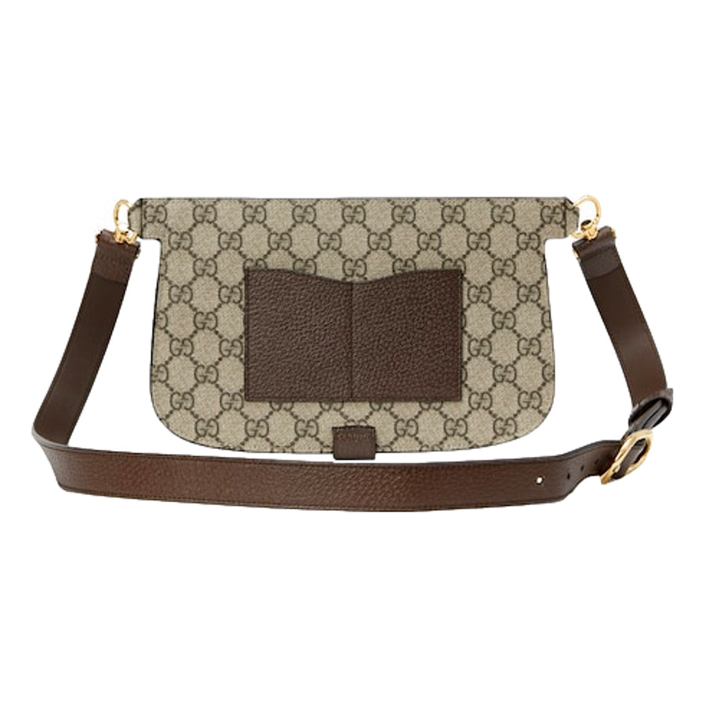 Gucci GG Supreme Blondie Belt Bag Brown Beige Canvas Size 95