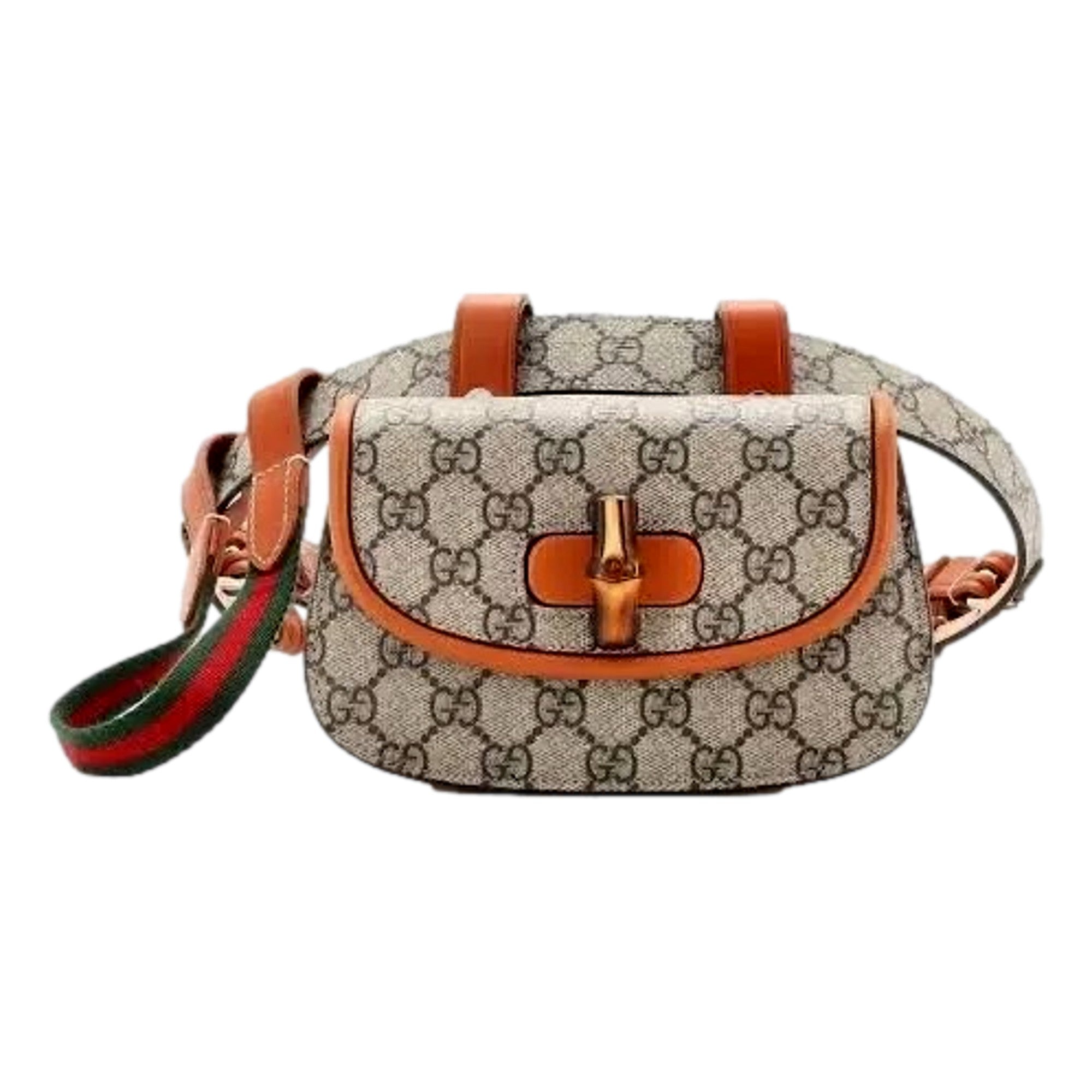Gucci GG Supreme Bamboo 1947 Mini Belt Bag Beige Monogram Canvas
