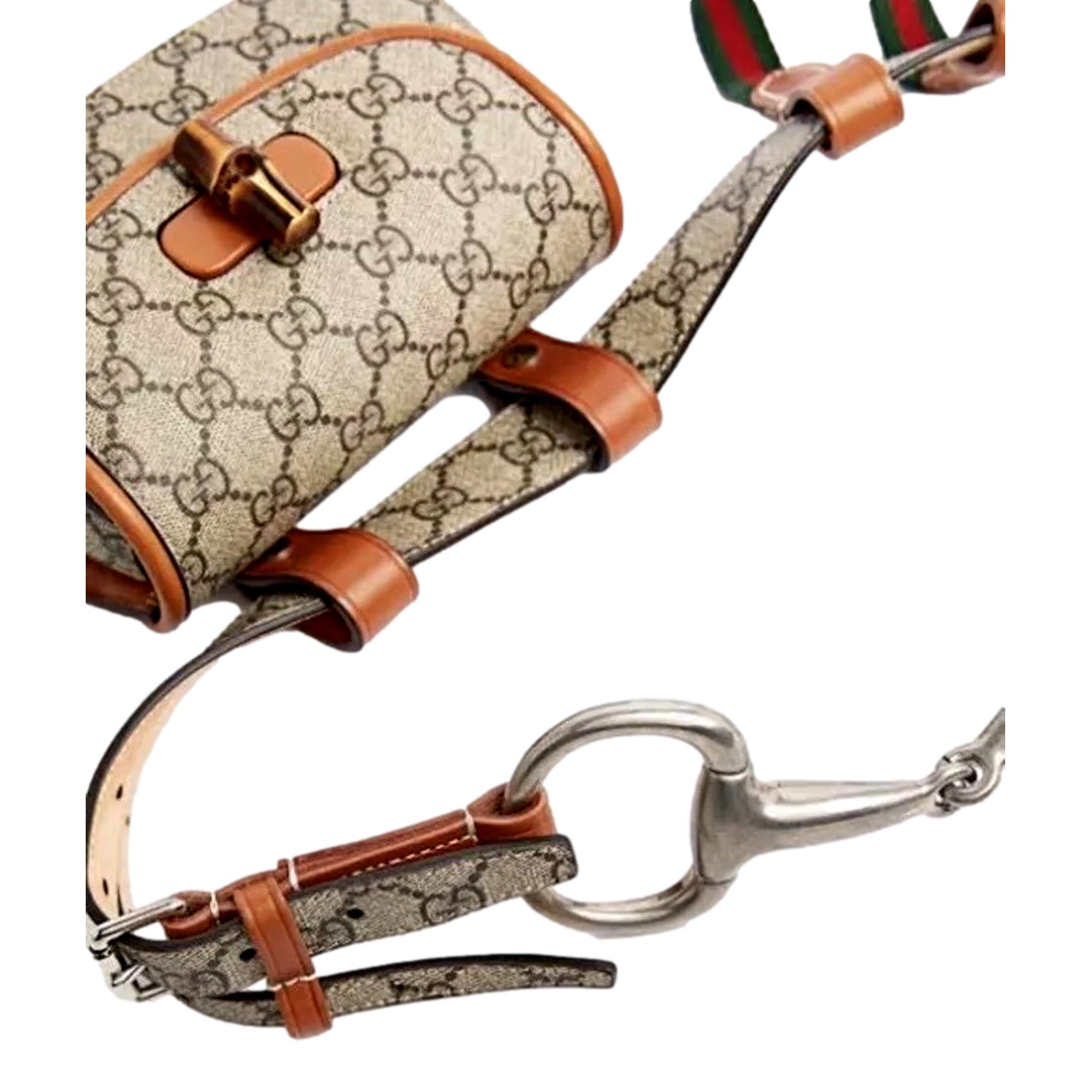 Gucci GG Supreme Bamboo 1947 Mini Belt Bag Beige Monogram Canvas