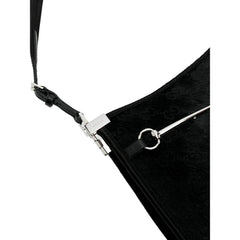 Gucci Horsebit Black Fur Slim Shoulder Bag