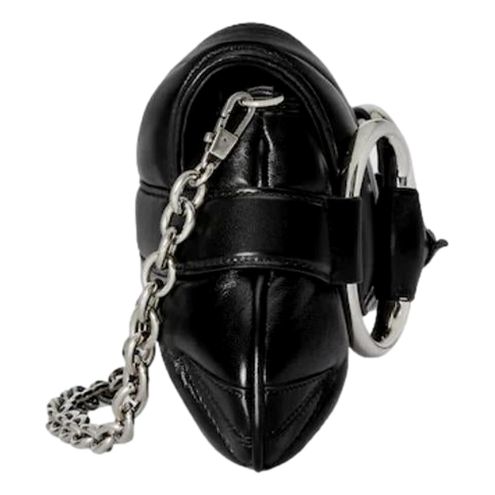 Gucci Horsebit Vertical Quilted Leather Medium Shoulder Bag Black