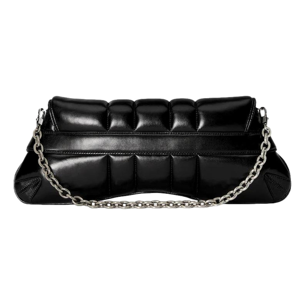 Gucci Horsebit Vertical Quilted Leather Medium Shoulder Bag Black