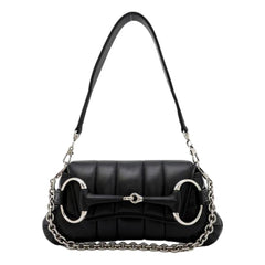 Gucci Horsebit Quilted Leather Small Chain Shoulder Bag Black