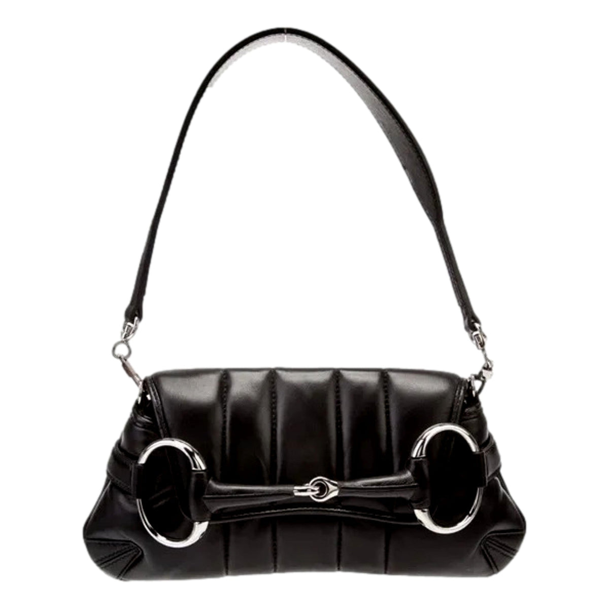Gucci Horsebit Quilted Leather Small Chain Shoulder Bag Black