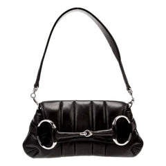 Gucci Horsebit Quilted Leather Small Chain Shoulder Bag Black