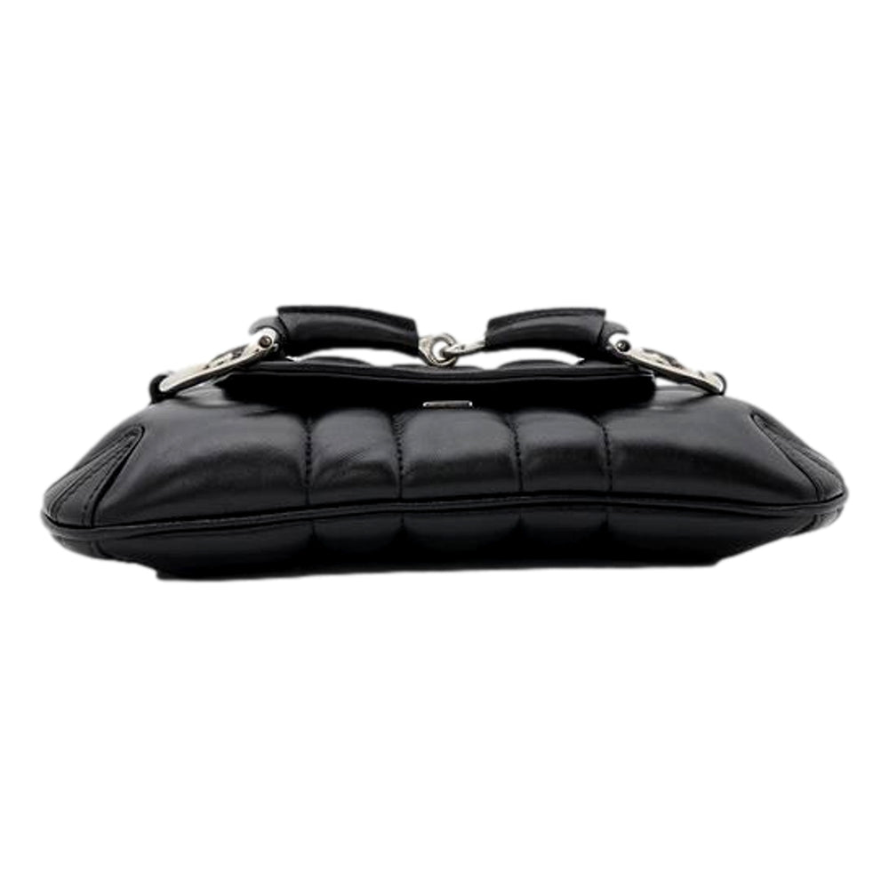 Gucci Horsebit Quilted Leather Small Chain Shoulder Bag Black