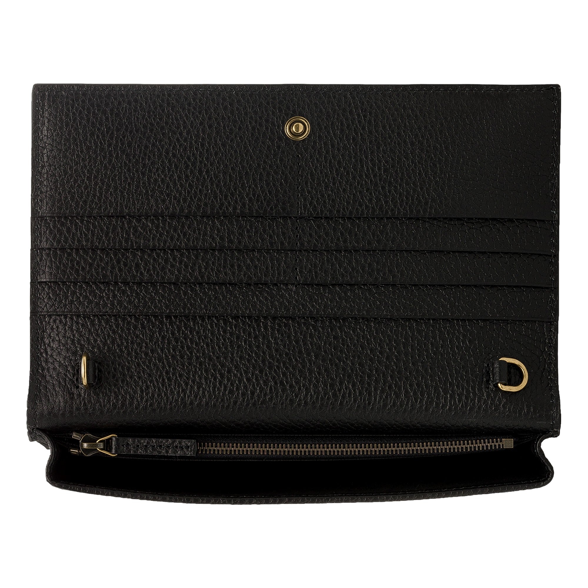 Gucci Interlocking GG Black Python Leather Bow Wallet on Chain Gold Hardware