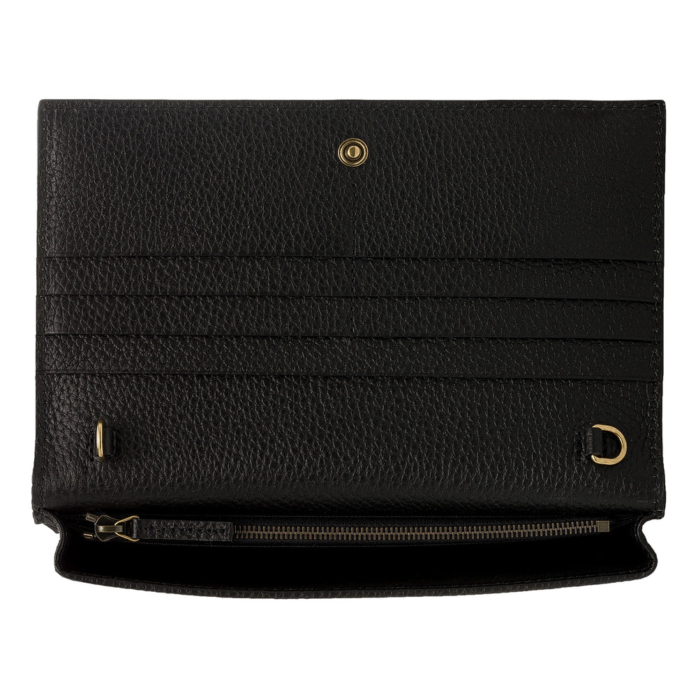 Gucci Interlocking GG Black Python Leather Bow Wallet on Chain Gold Hardware