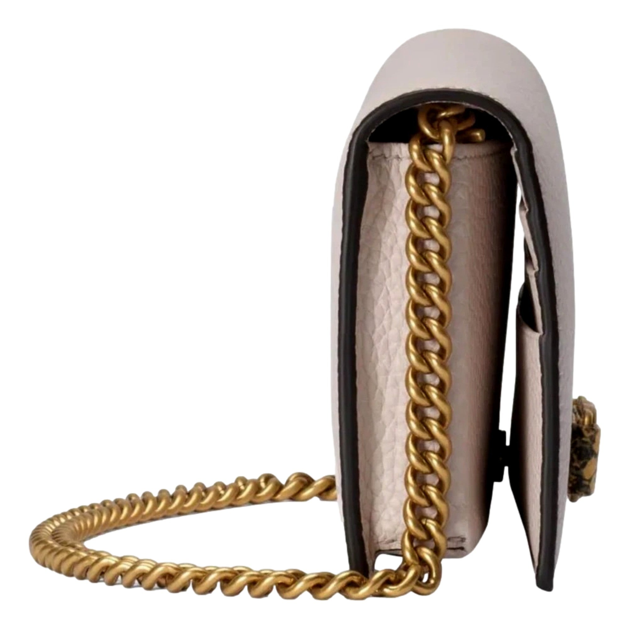 Gucci Interlocking GG Python Leather Bow Wallet on Chain Light Pink Gold Hardware