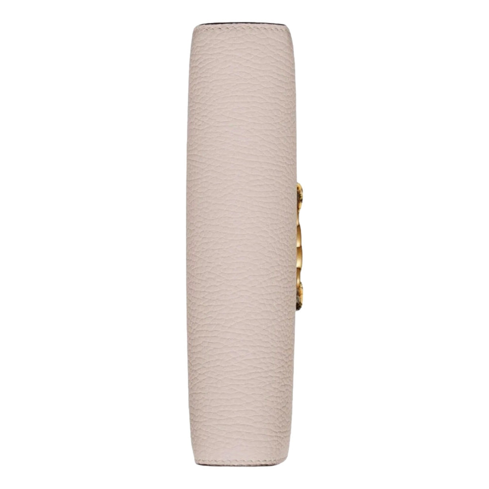 Gucci Interlocking GG Python Leather Bow Wallet on Chain Light Pink Gold Hardware